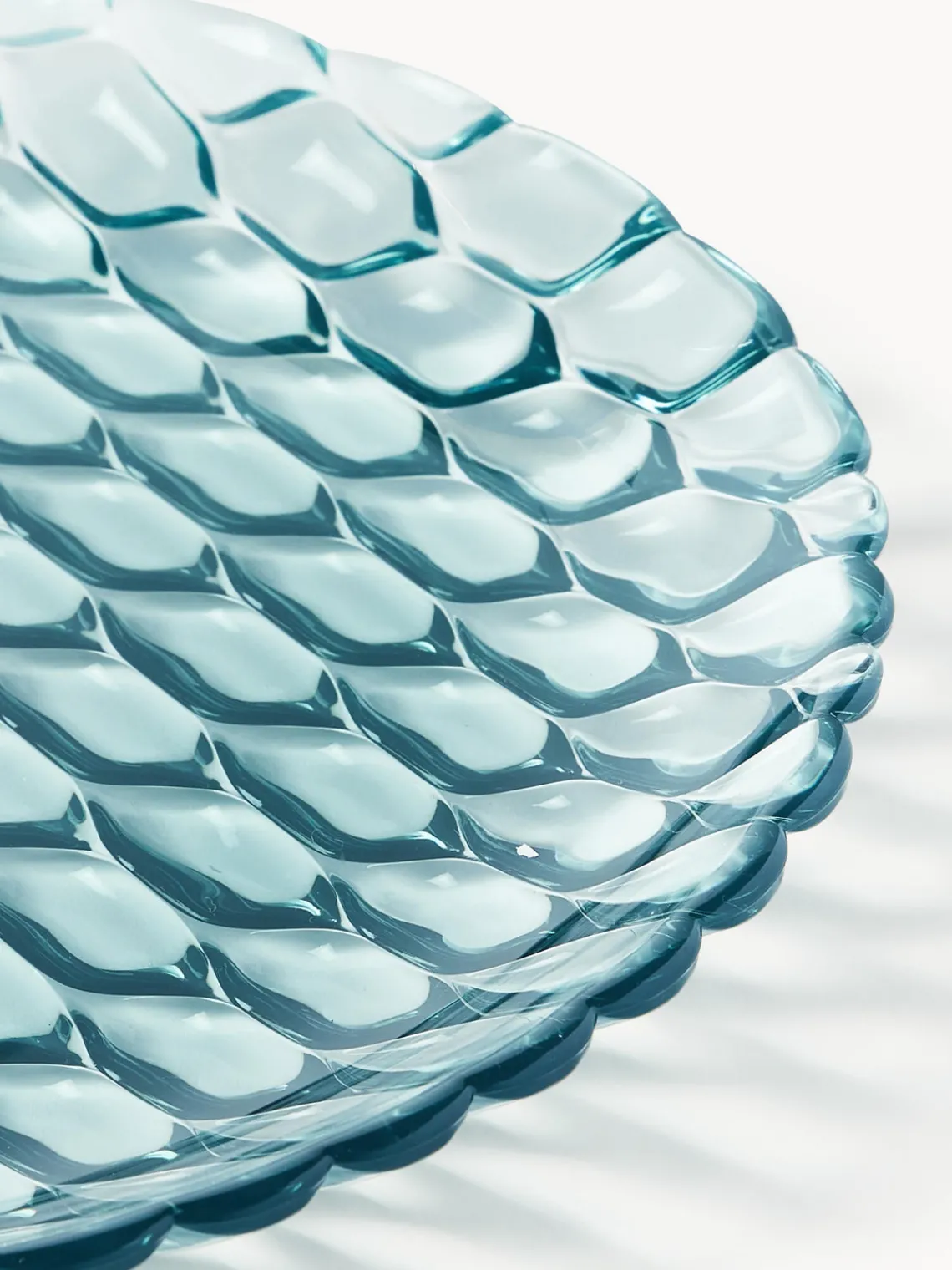 Clearance Kartell Assiettes plates avec motif texturé Jellies, 4 pièces Bleu ciel