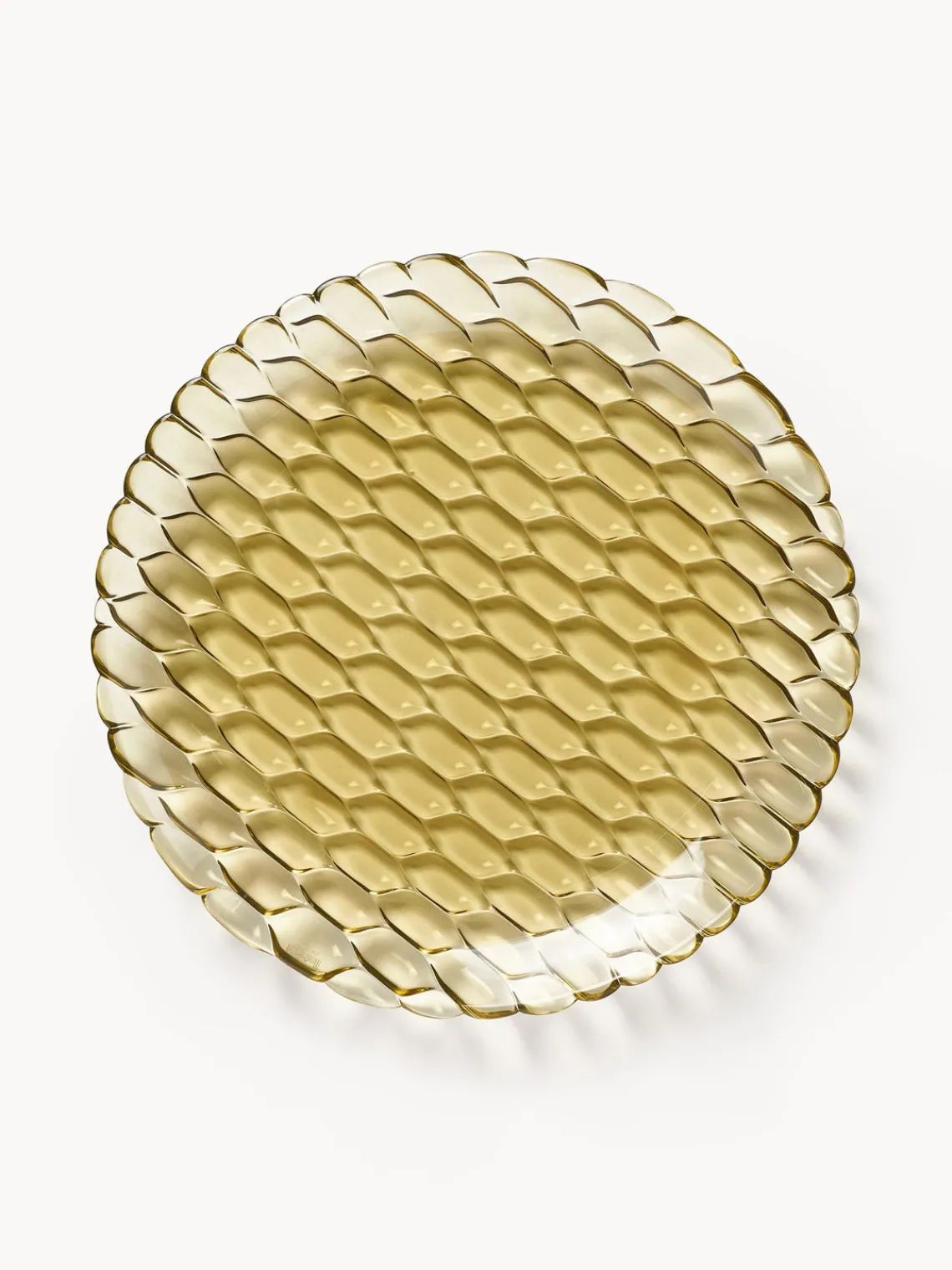 Outlet Kartell Assiettes plates avec motif texturé Jellies, 4 pièces Jaune pâle