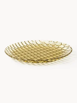Outlet Kartell Assiettes plates avec motif texturé Jellies, 4 pièces Jaune pâle