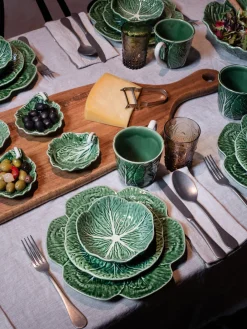 New BORDALLO PINHEIRO Assiettes plates Cabbage, 4 pièces