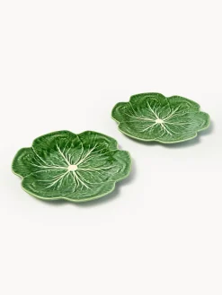 New BORDALLO PINHEIRO Assiettes plates Cabbage, 4 pièces