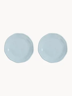 Online &k Amsterdam Assiettes plates en porcelaine Fine Bon Chine Perle, 2 pièces Bleu ciel