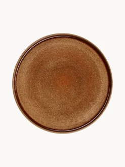 Fashion ASA Selection Assiettes plates émaillées Gobi, 6 pièces Taupe, brun