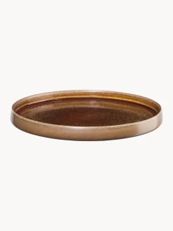 Fashion ASA Selection Assiettes plates émaillées Gobi, 6 pièces Taupe, brun