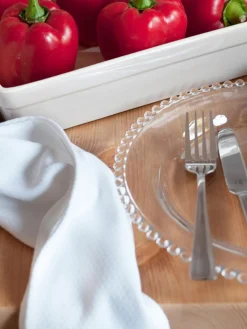 Outlet Cote Table Assiettes plates Perles, 3 pièces