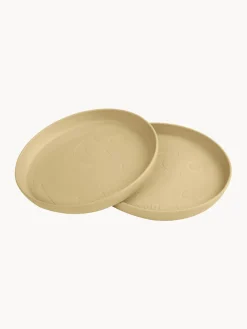 Hot Sebra Assiettes pour enfant Mums, 2 pièces Ocre