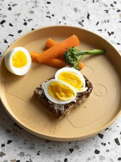 Hot Sebra Assiettes pour enfant Mums, 2 pièces Ocre