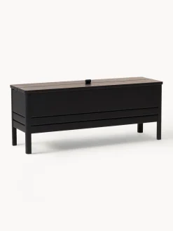 Clearance Form & Refine Banc en chêne avec rangement A Line Bois de chêne, noir laqué