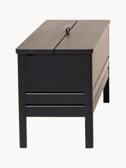Clearance Form & Refine Banc en chêne avec rangement A Line Bois de chêne, noir laqué