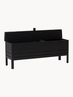 Clearance Form & Refine Banc en chêne avec rangement A Line Bois de chêne, noir laqué