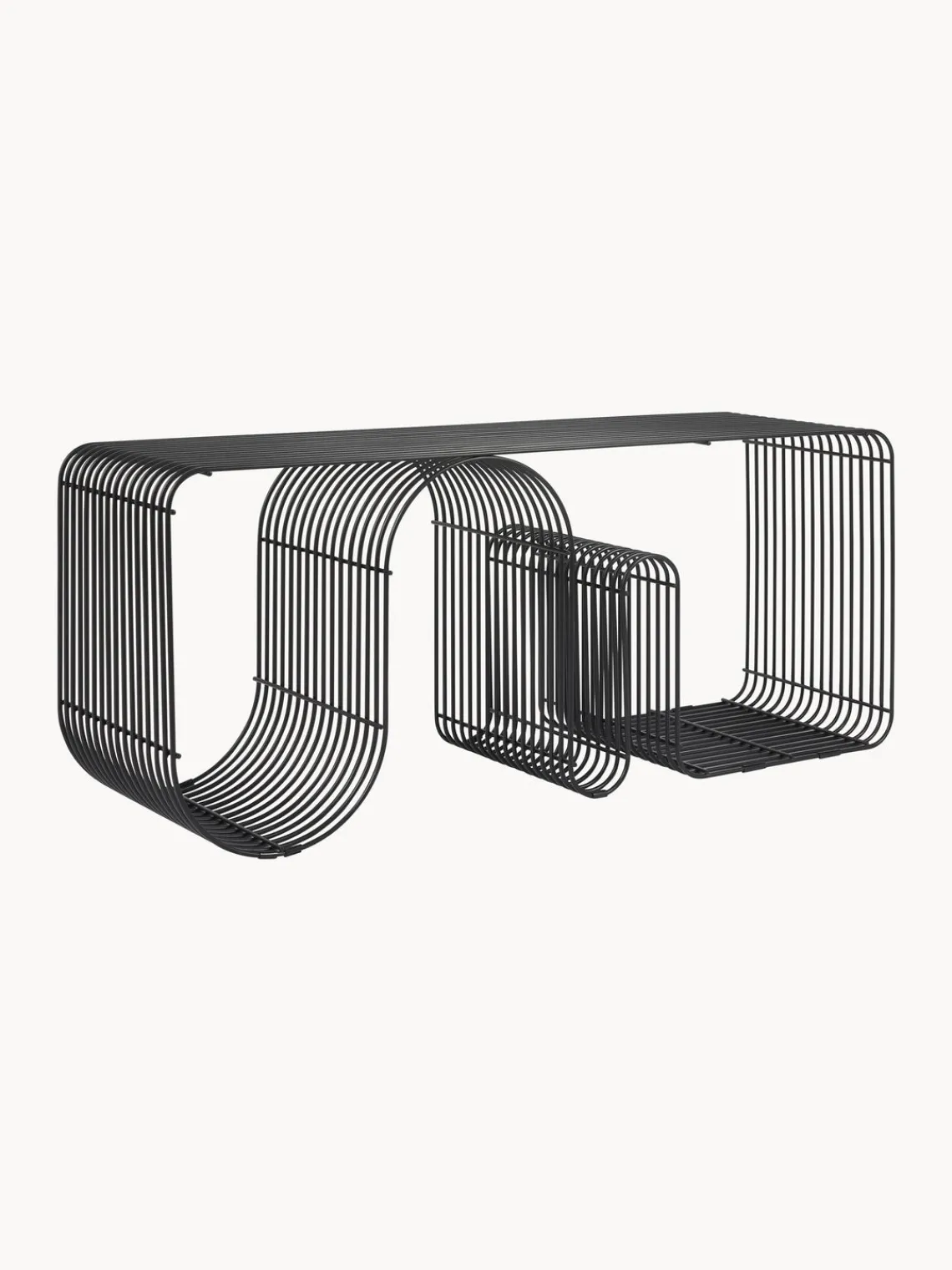 New AYTM Banc en métal Curva Noir, mat
