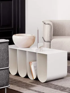 Clearance Kristina Dam Banc en métal Curved Beige clair