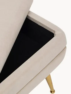 Sale Bizzotto Banc en velours avec rangement Pavlina Velours beige clair, pieds dorés
