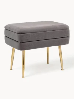 New Bizzotto Banquette en velours avec rangement Pavlina