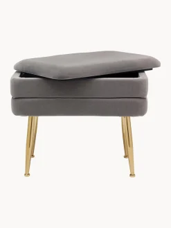 New Bizzotto Banquette en velours avec rangement Pavlina