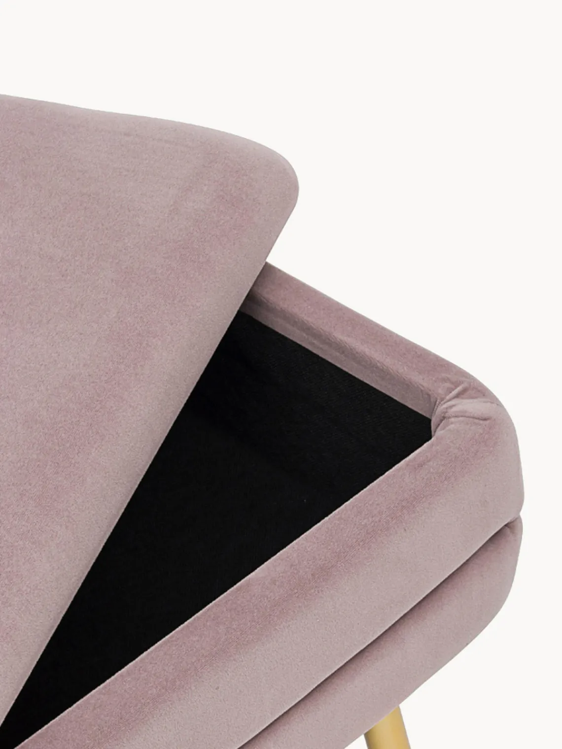 Discount Bizzotto Banquette en velours avec rangement Pavlina Velours mauve, pieds dorés