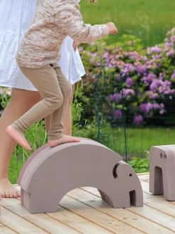 Best bObles Bascule Elephant, larg. 55 cm Mauve, rose pâle, vieux rose