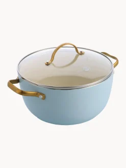 Best GreenPan Batterie de cuisine avec revêtement antiadhésif Padova, 10 élém. Bleu ciel, doré