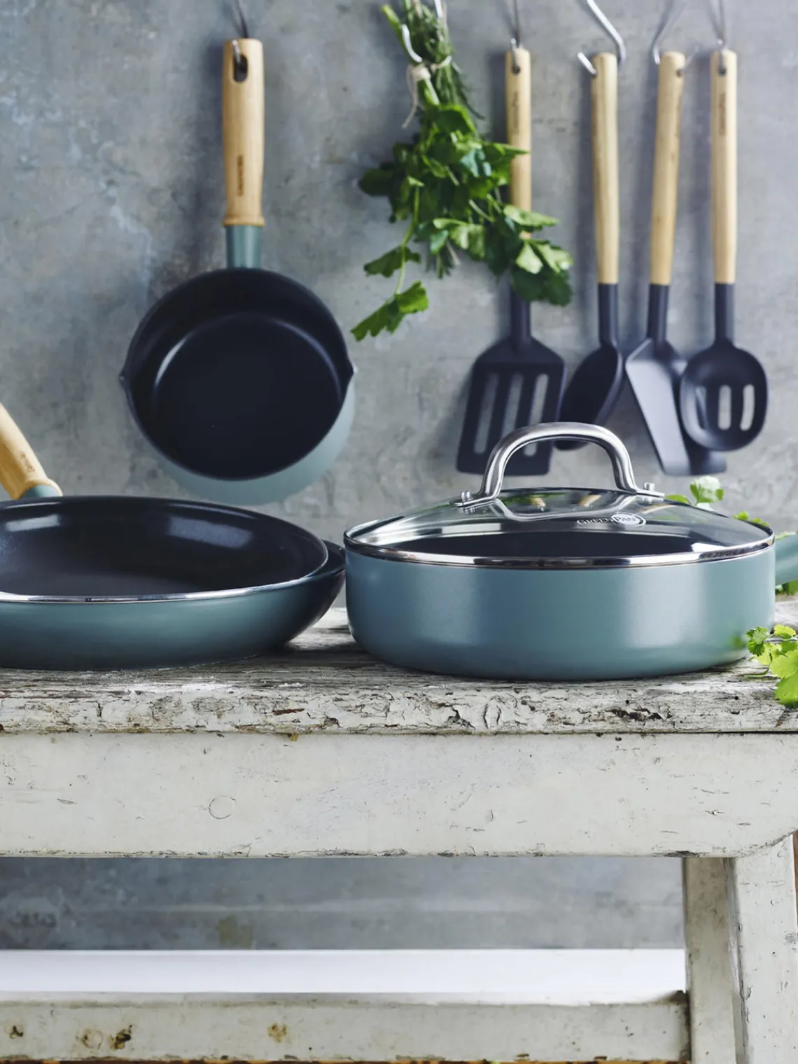 Outlet GreenPan Batterie de cuisine avec revêtement antiadhésif Mayflower, 8 élém.