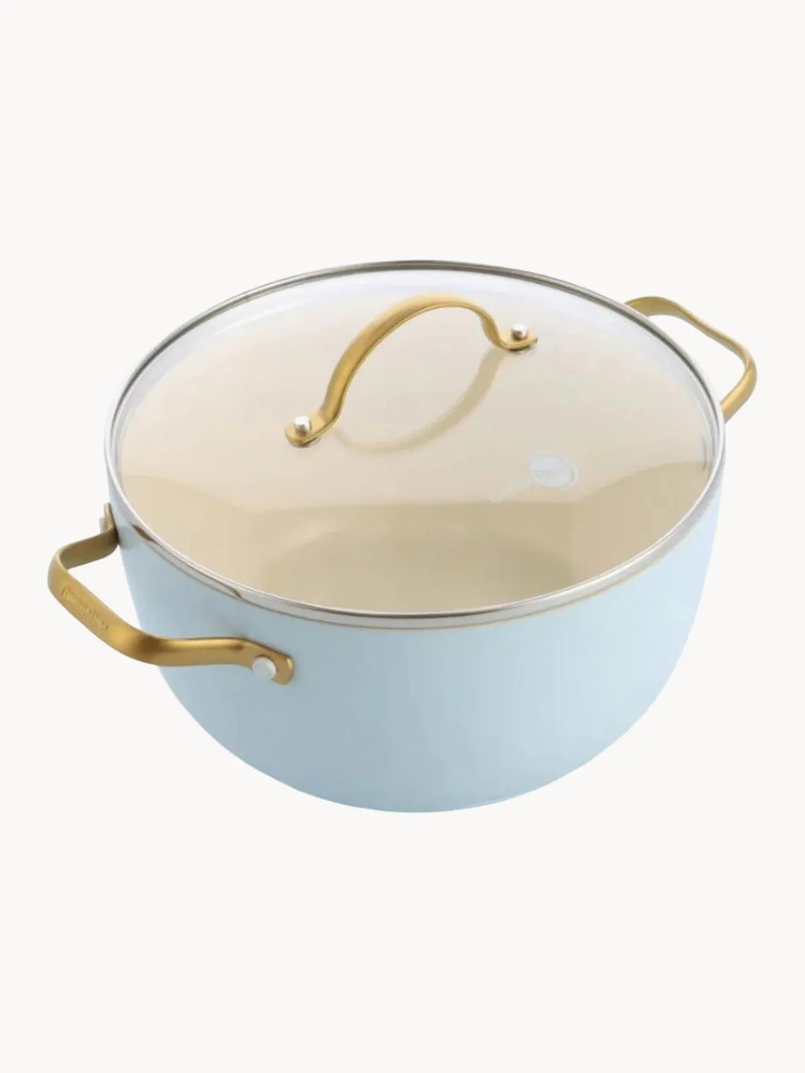 Clearance GreenPan Batterie de cuisine avec revêtement antiadhésif Padova, 10 élém. Bleu ciel, doré