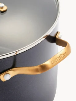 Sale GreenPan Batterie de cuisine avec revêtement antiadhésif Padova, 10 élém. Noir, doré