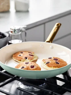 New GreenPan Batterie de cuisine avec revêtement antiadhésif Padova, 10 élém. Vert menthe, blanc crème, doré