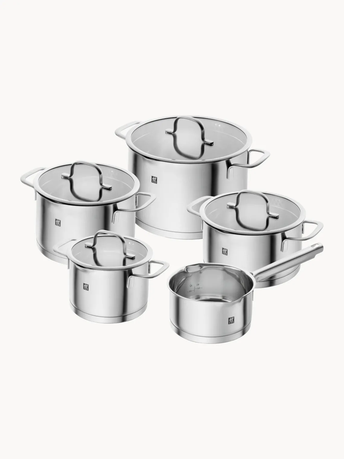 New ZWILLING Batterie de cuisine en acier inoxydable TrueFlow, 5 pièces
