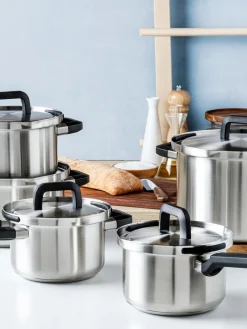 Online BK Batterie de cuisine en acier inoxydable Q-Linair, 5 élém. Argenté