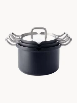 Discount BK Batterie de cuisine en acier inoxydable Q-Linair, 4 élém. Noir