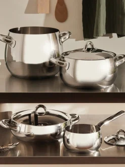 Sale ALESSI Batterie de cuisine en acier inoxydable Mami, 4 élém.