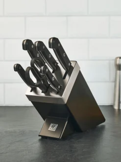 Clearance ZWILLING Bloc couteaux auto-affûtant Gourmet, 7 élém. Noir