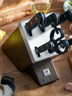 Clearance ZWILLING Bloc couteaux auto-affûtant Gourmet, 7 élém. Brun, noir