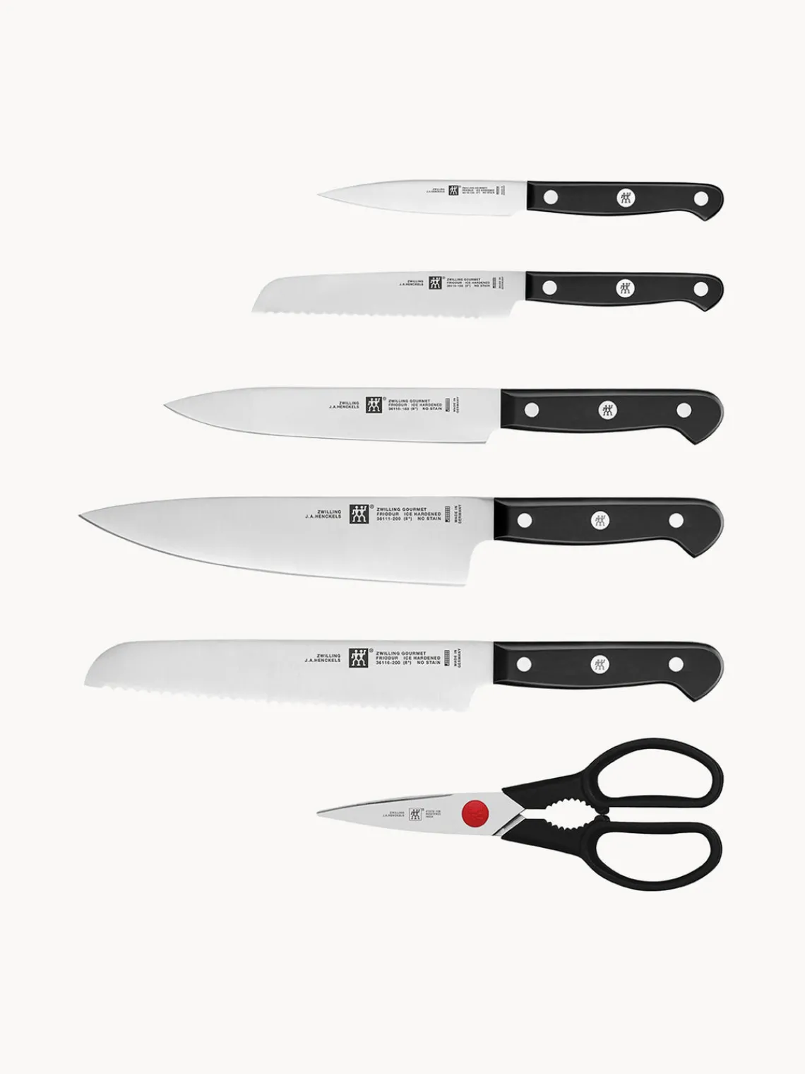 Clearance ZWILLING Bloc couteaux auto-affûtant Gourmet, 7 élém. Brun, noir