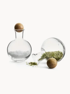 Best Sagaform Bocaux de rangement en verre soufflé bouche avec bouchon en bois Eden, 2 pièces