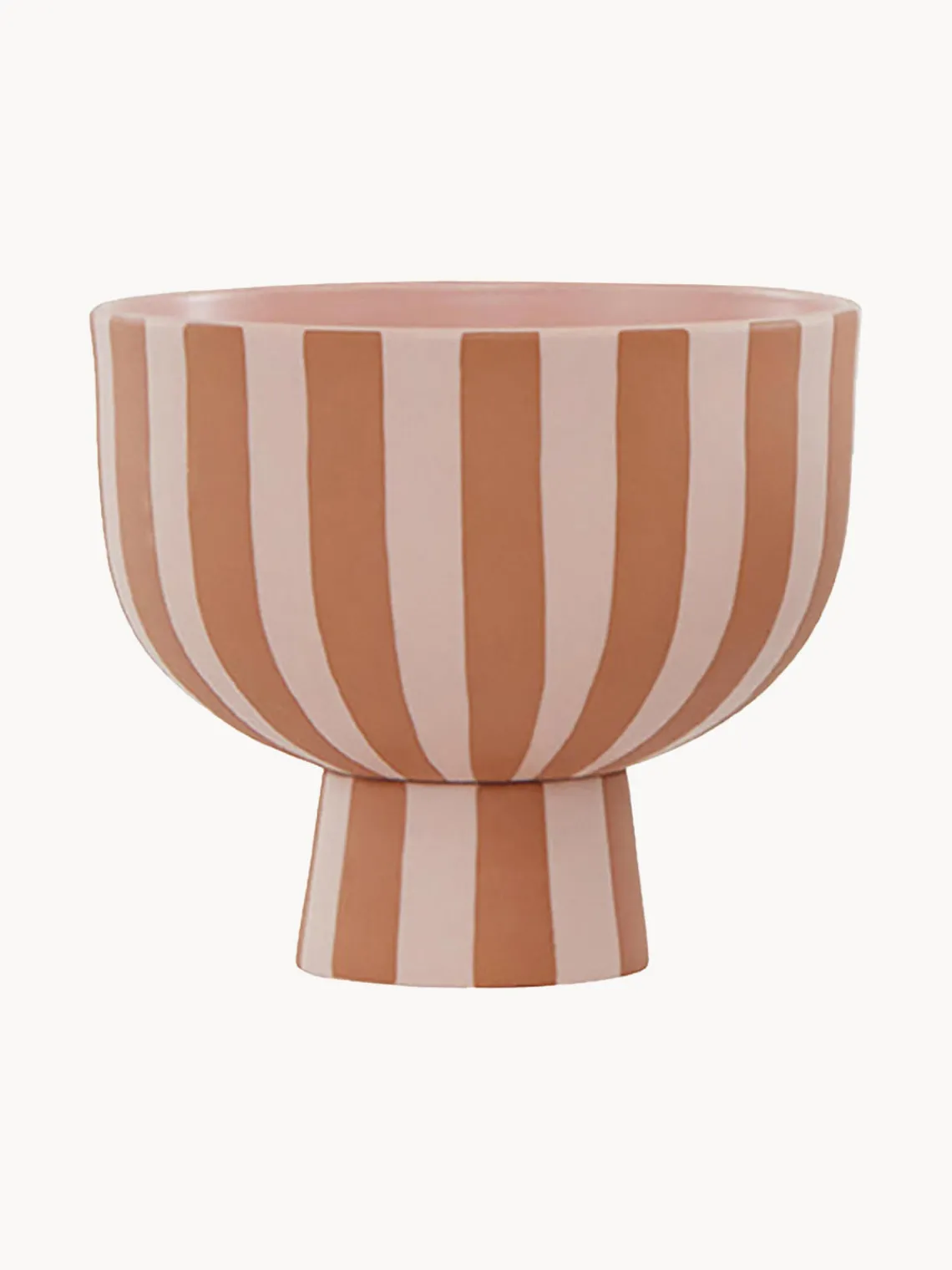 Online Oyoy Living Design Bol à fruits artisanal Toppu, haut. 13 cm Rose pâle, brun clair