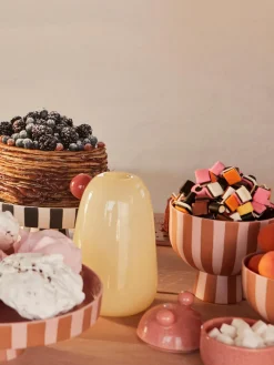 Online Oyoy Living Design Bol à fruits artisanal Toppu, haut. 13 cm Rose pâle, brun clair