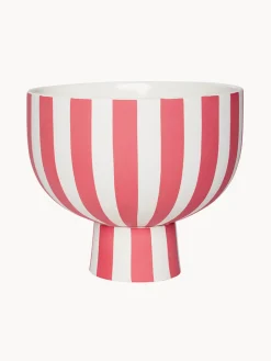 Discount Oyoy Living Design Bol à fruits artisanal Toppu, haut. 13 cm Rouge corail, blanc