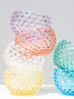Hot ANNA VON LIPA Bols à snacks soufflés bouche Hobnail, 4 pièces Transparent