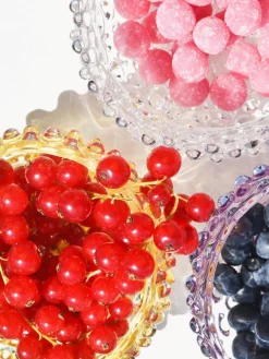 Hot ANNA VON LIPA Bols à snacks soufflés bouche Hobnail, 4 pièces Transparent