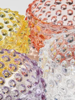 Hot ANNA VON LIPA Bols à snacks soufflés bouche Hobnail, 4 pièces Transparent