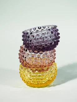 Best ANNA VON LIPA Bols à snacks soufflés bouche Hobnail, 4 pièces Rose pâle, transparent