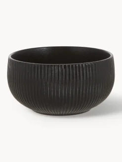 Clearance Bloomingville Bols à surface striée mate Neri, 2 pièces