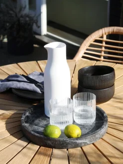 Clearance Bloomingville Bols à surface striée mate Neri, 2 pièces