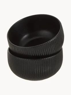Clearance Bloomingville Bols à surface striée mate Neri, 2 pièces