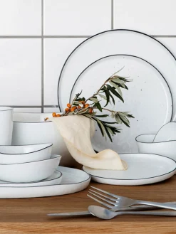 New Broste Copenhagen Bols artisanaux en porcelaine Salt, Ø 20 cm, 2 pièces