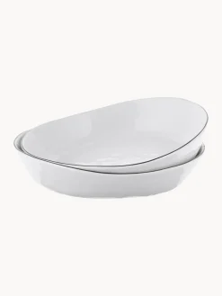 New Broste Copenhagen Bols artisanaux en porcelaine Salt, Ø 20 cm, 2 pièces