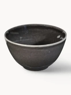 Hot Broste Copenhagen Bols artisanaux Nordic Coal, 4 pièces Noir, chiné