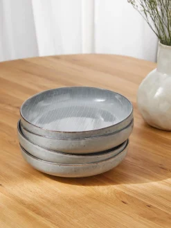 Online Broste Copenhagen Bols artisanaux Nordic Sea, 4 pièces Gris-bleu, chiné