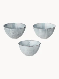 Hot Broste Copenhagen Bols artisanaux Nordic Sea, 4 pièces Gris-bleu, chiné