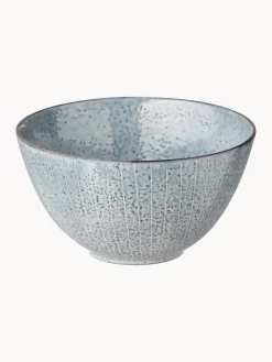 Hot Broste Copenhagen Bols artisanaux Nordic Sea, 4 pièces Gris-bleu, chiné